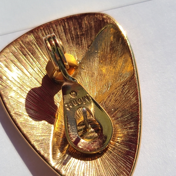 Monet Gold and Brown Artistic Earrings